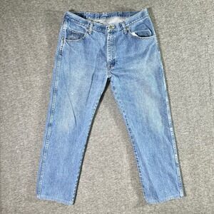 Wrangler Jeans Men's 36x32 Regular Fit Blue Denim Authentic Casual Workwear